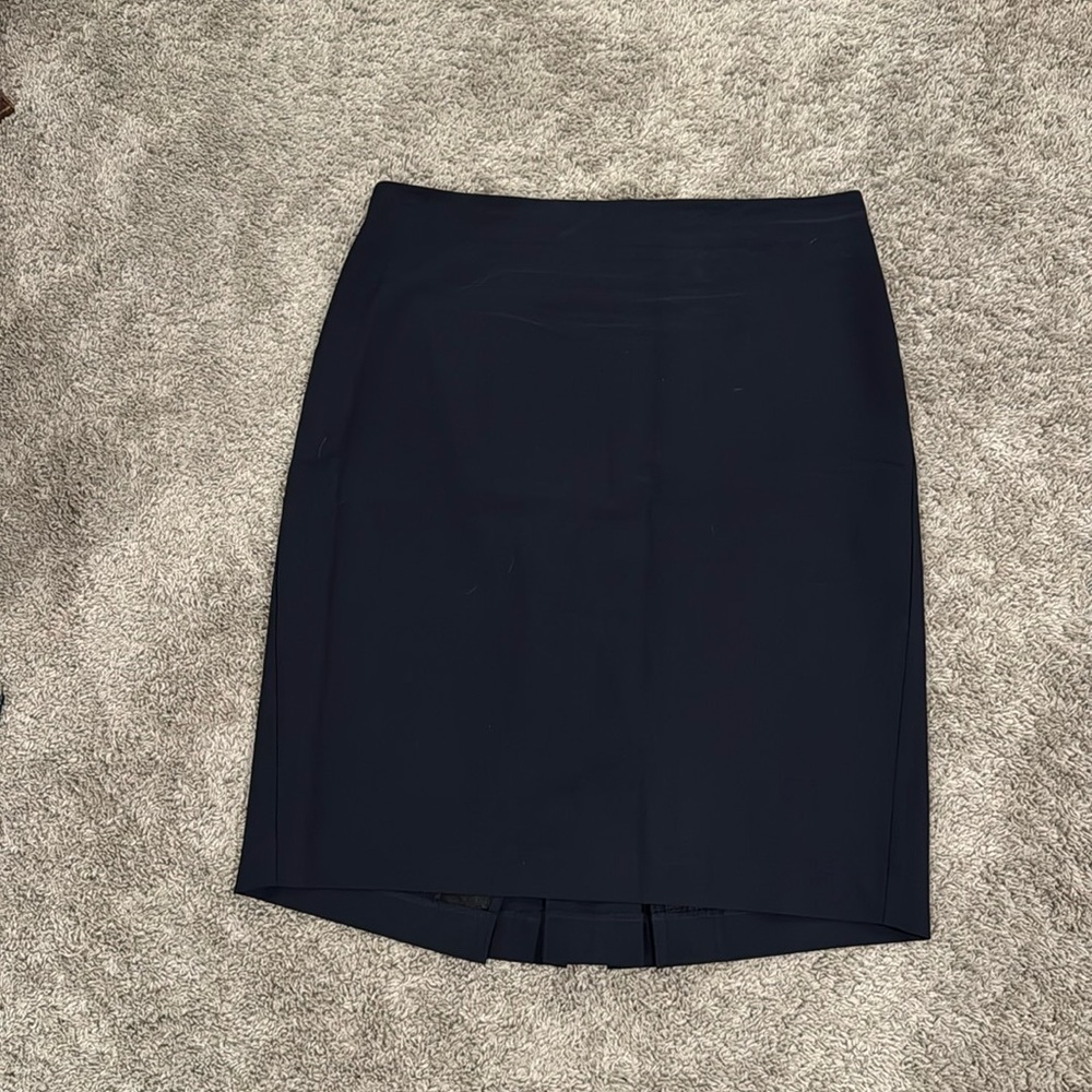 Navy Ann Taylor Pencil Skirt